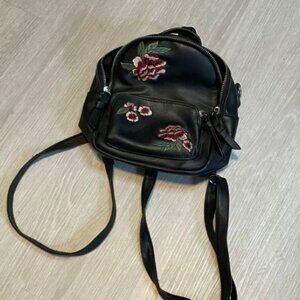 Mini Backpack w/ Rose Embroidery